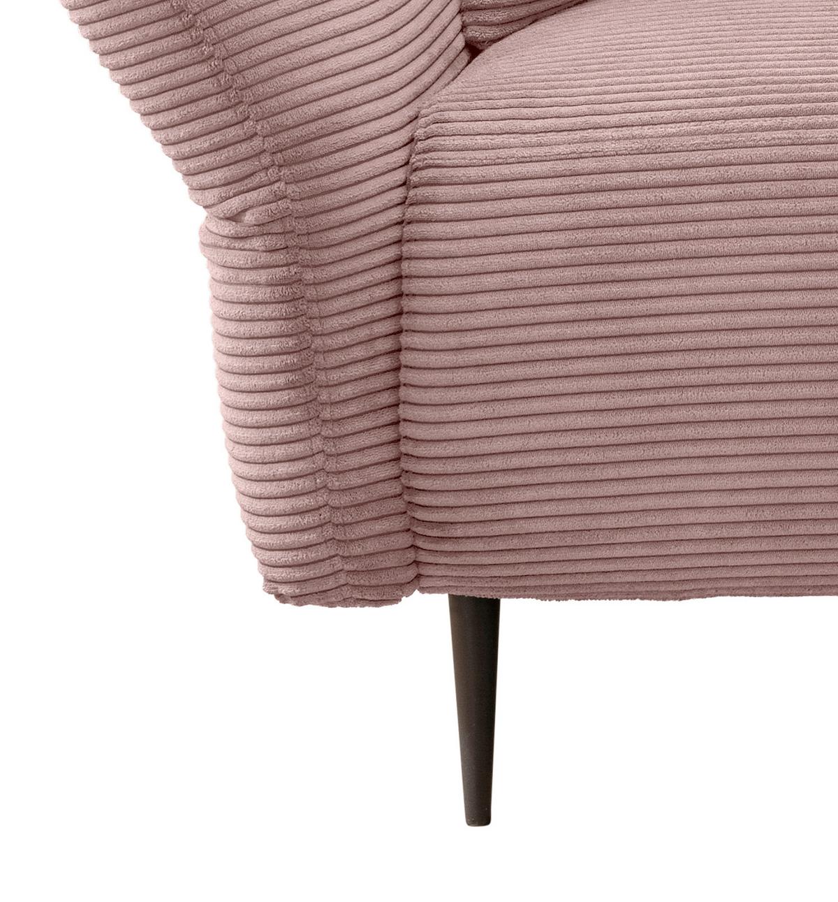 2-sitzer-sofa Vanilla Rosa - Schwarz/Rosa, Design, Textil (163/97/102cm) - Livetastic