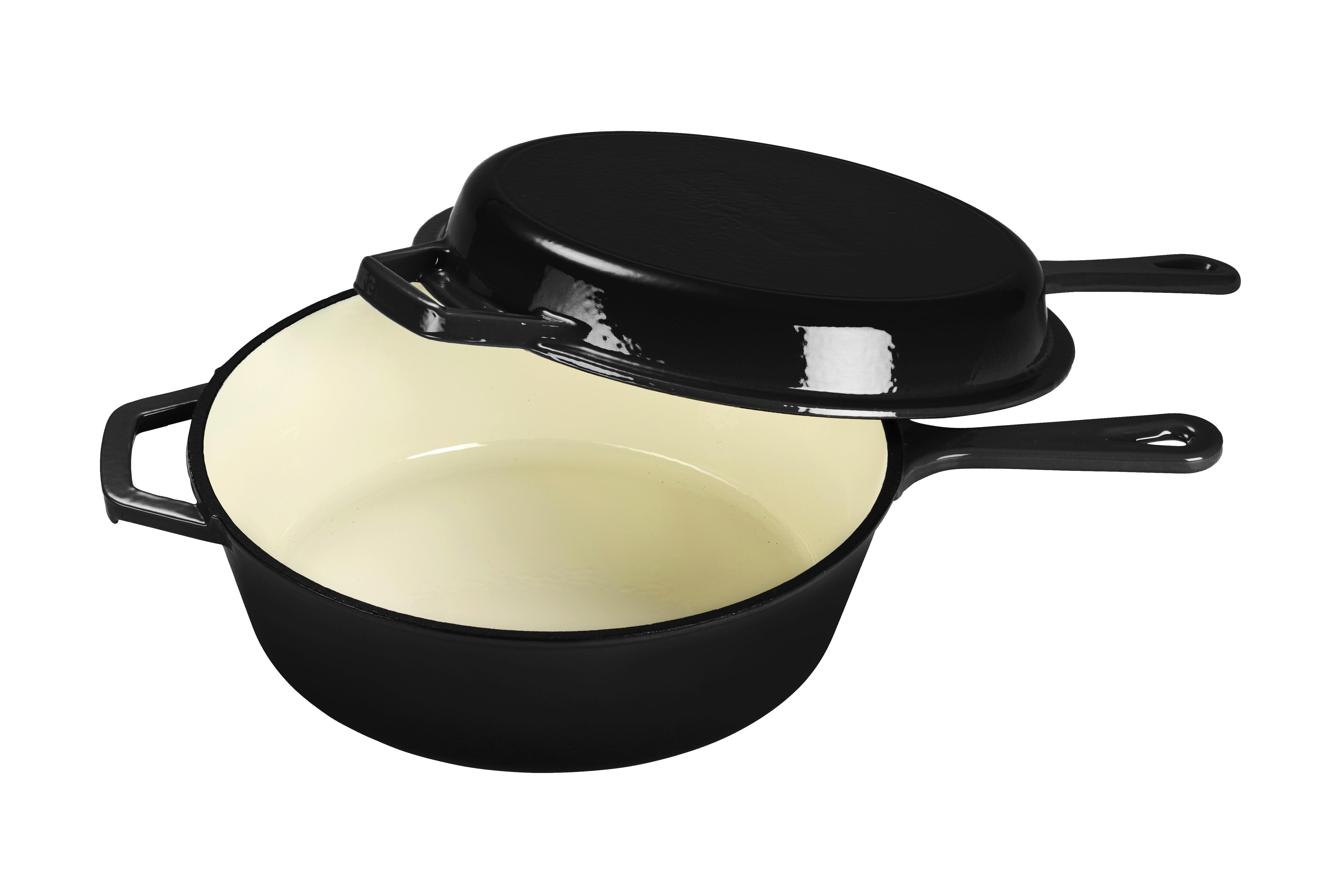 Kochtopfset 2-Teilig Gusseisen Backofengeeignet - Schwarz, Basics, Metall (26,5cm) - Echtwerk