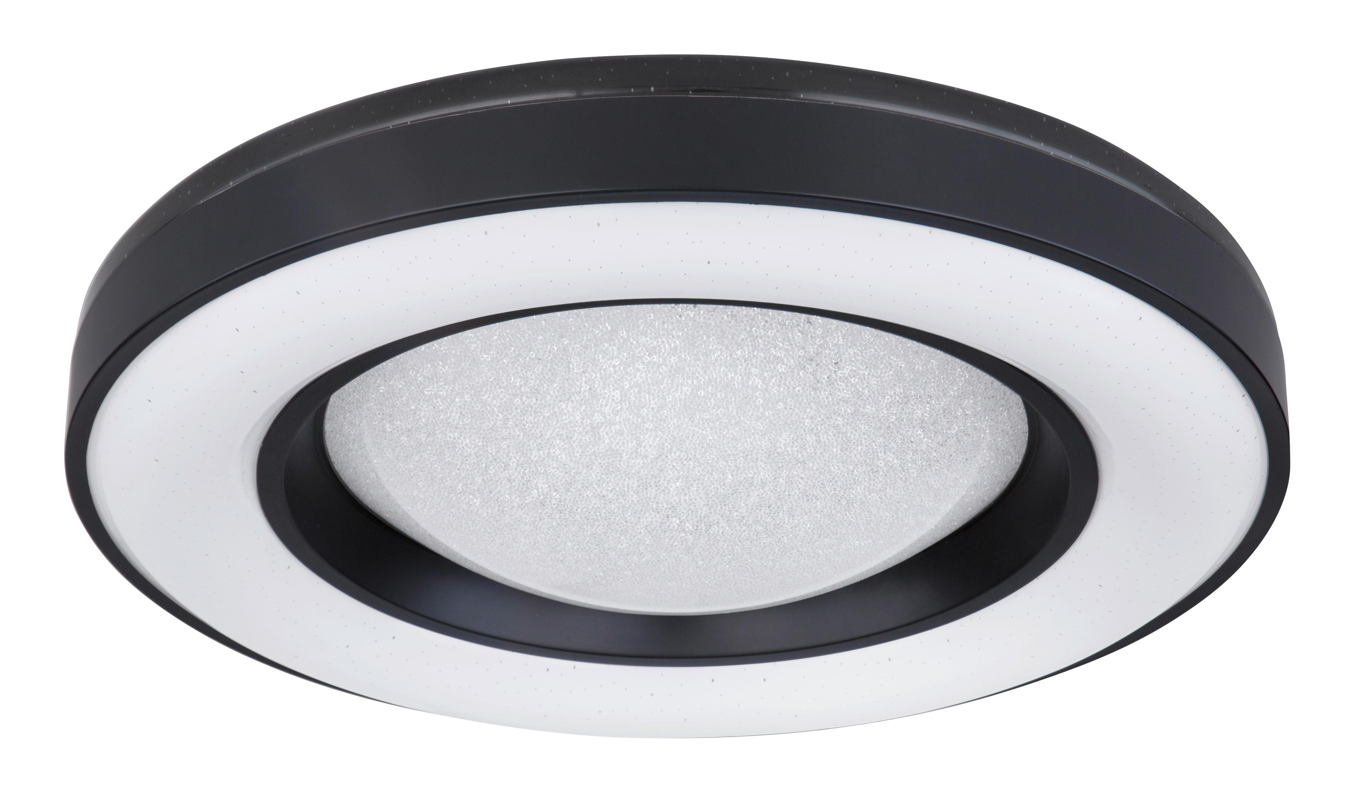 Stropní Svítidlo Tiril, Ø: 50cm, 40 Watt - černá/opál, Konvenční, kov/plast (50/11cm) - Modern Living