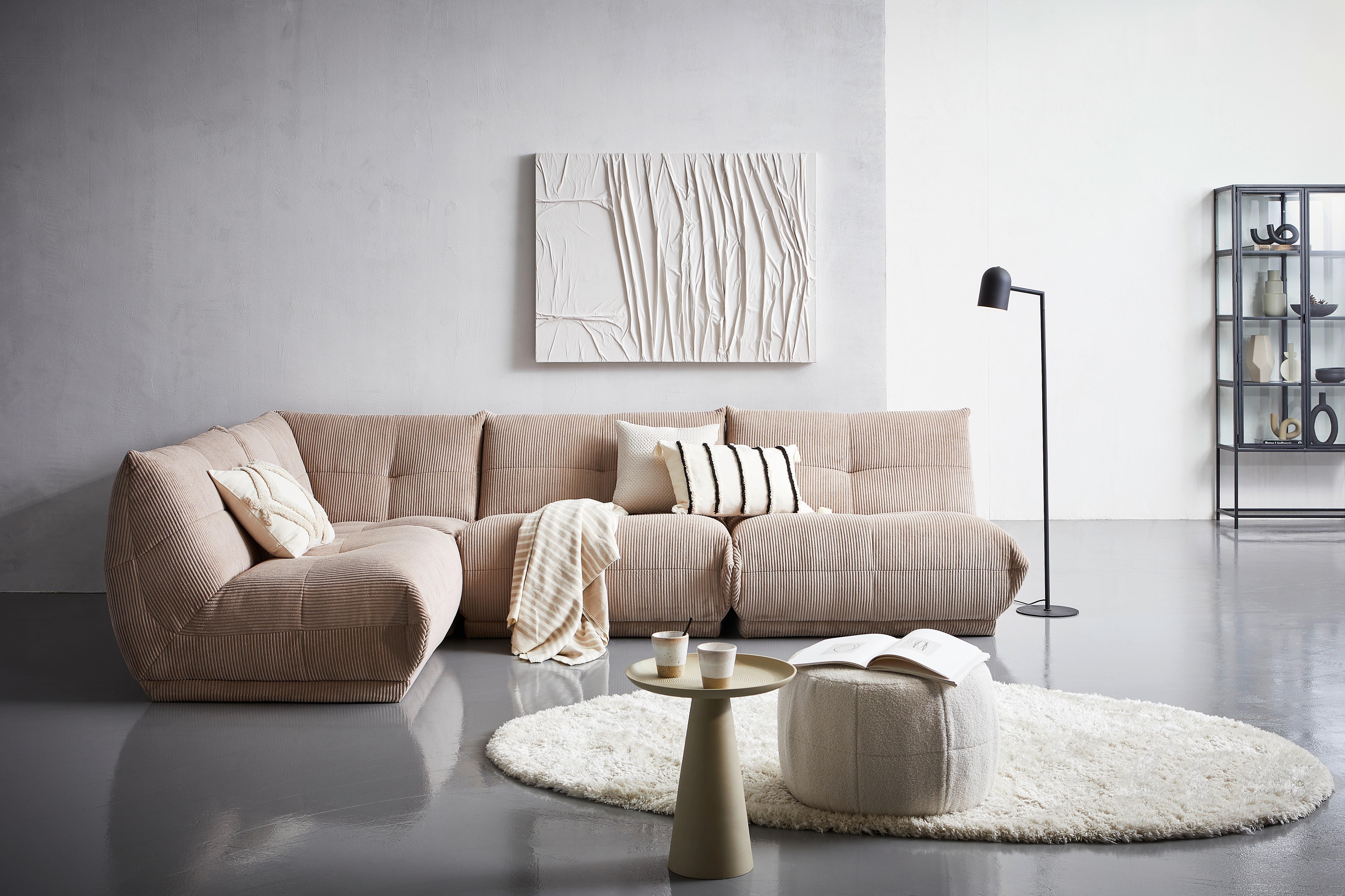 Modul Sofa Giselle 2,5 Sofa B: 105 Cm Cord Taupe - Taupe, Trend, Textil (105/80/112cm) - Livetastic