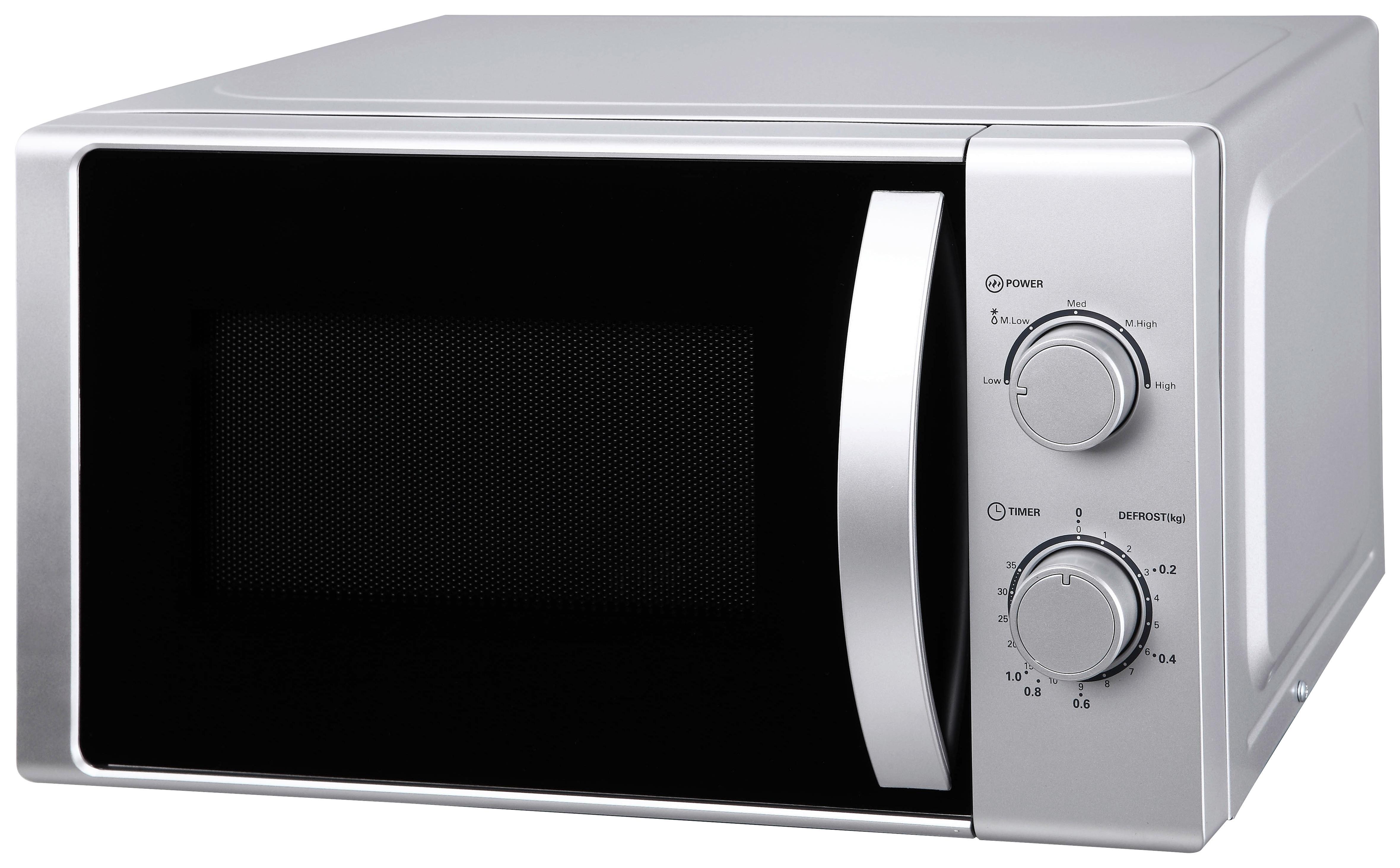 Mikrowelle Nabo MWu Silber- Farben 700 W, Auftaufunktion - Silberfarben, KONVENTIONELL (44/26/35cm)