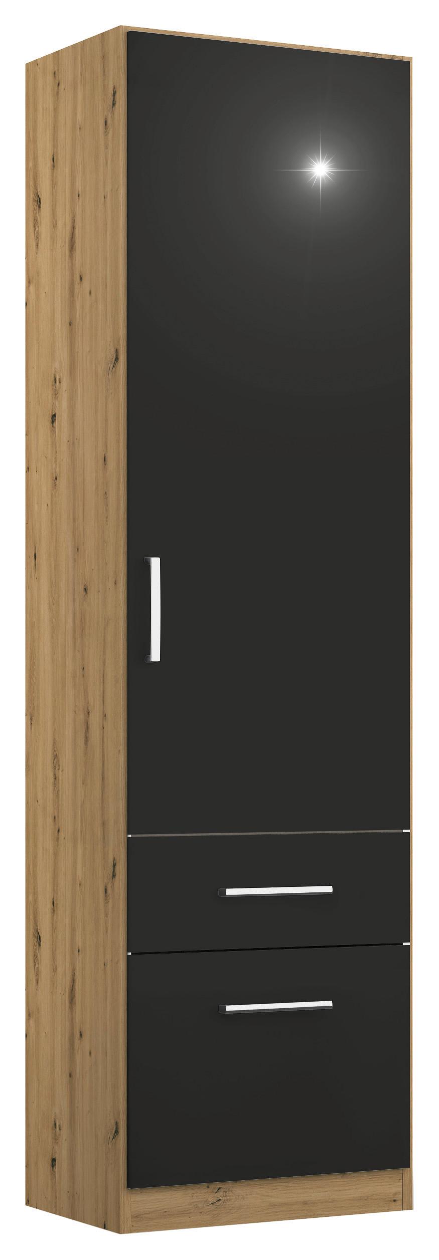 Drehtürenschrank Berlin Eiche Artisan/grau B: 47 Cm - Eiche Artisan/Grau, MODERN, Holzwerkstoff (47/210/54cm) - Rauch Möbel
