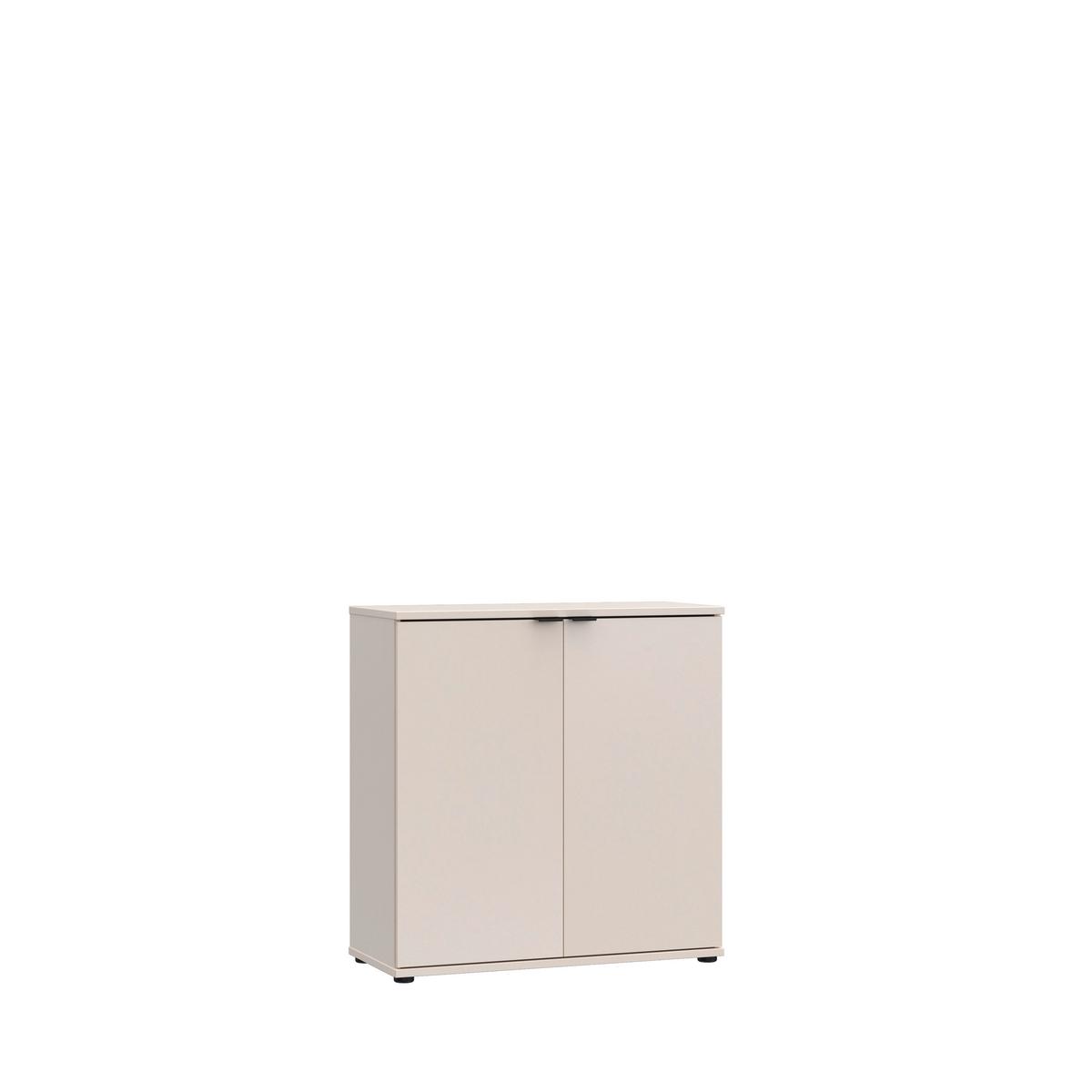 Komoda Ganymede, piesková, š: 80cm - čierna/piesková, Modern, kov/kompozitné drevo (80,1/82,3/34,1cm)