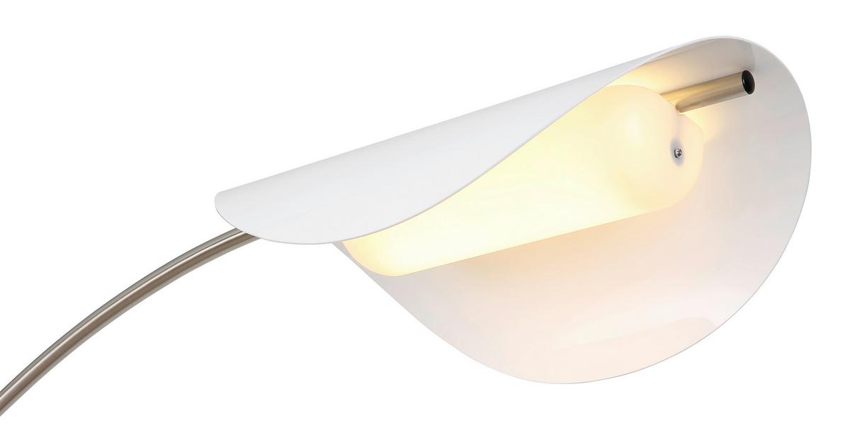 LED-Stehleuchte Robles Schwarz Nickelfarben L: 124 cm - Schwarz/Weiß, Design, Kunststoff/Metall (124/35/182cm) - Globo