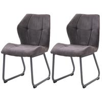 Esszimmerstuhl Rimini Grau 2-Er Set - Grau, MODERN, Textil/Metall (51/86/61cm) - MID.YOU