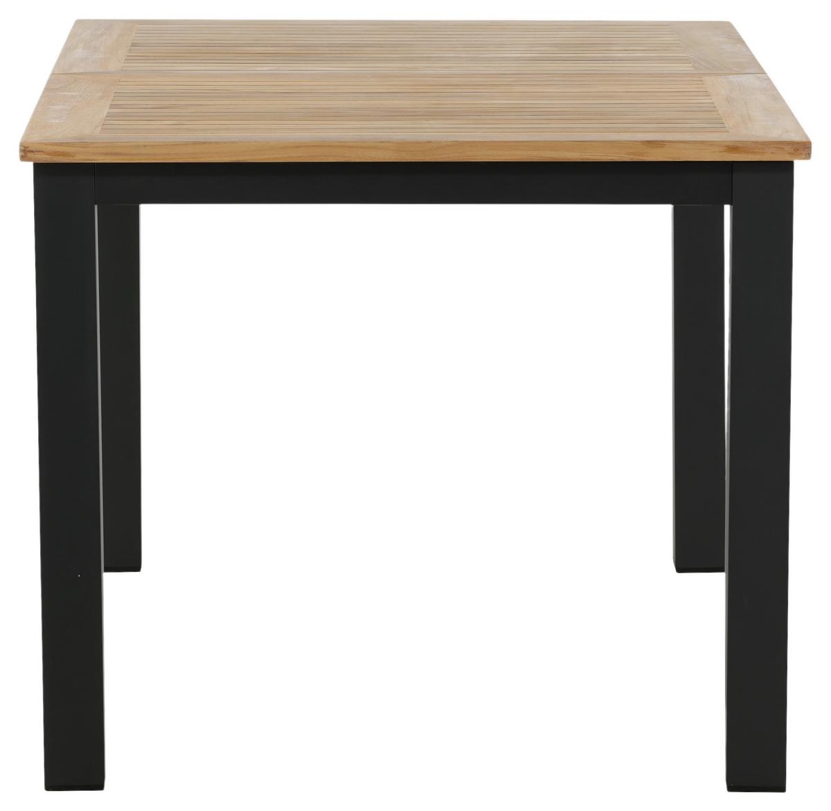 Gartentisch Panama Teakholz/Metall L 210 cm - Schwarz/Teakfarben, KONVENTIONELL, Holz/Metall (210/90/75cm) - Gardenson