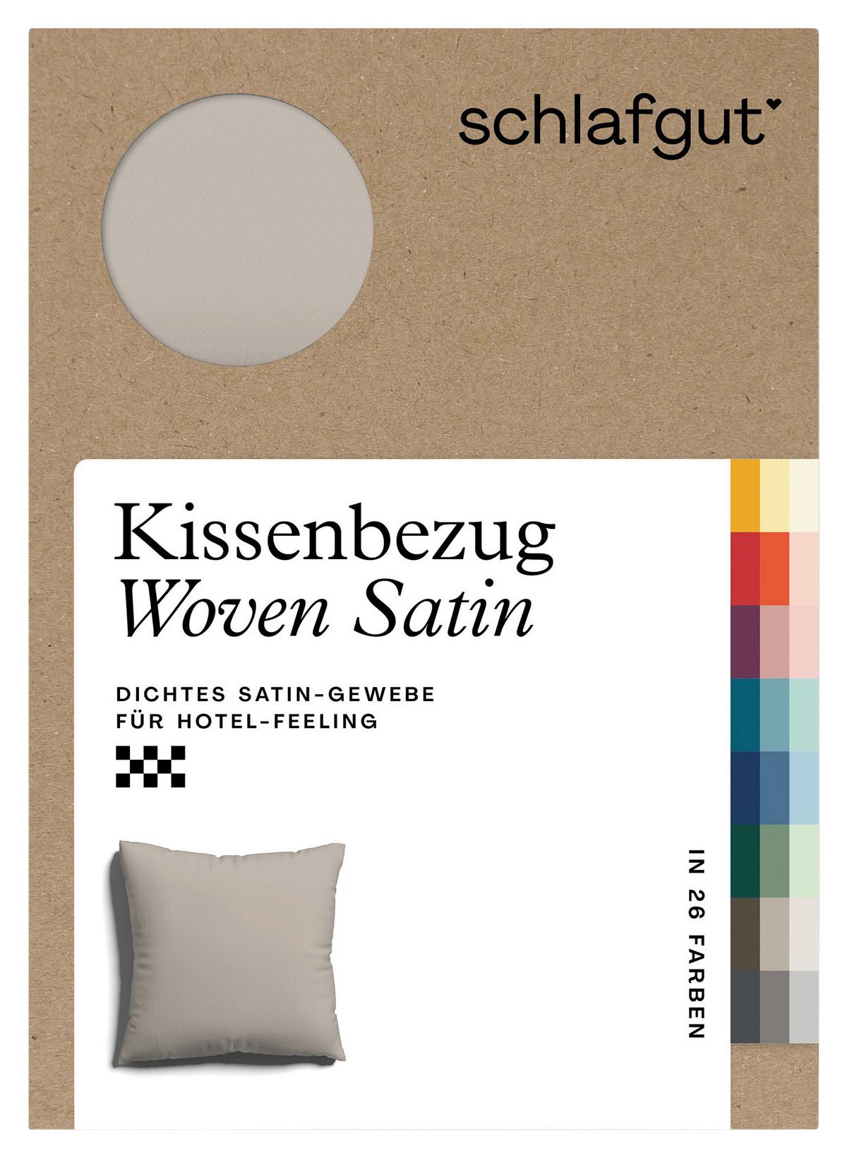 Kissenhülle Woven Satin - Taupe, Basics, Textil (40/40cm) - Schlafgut