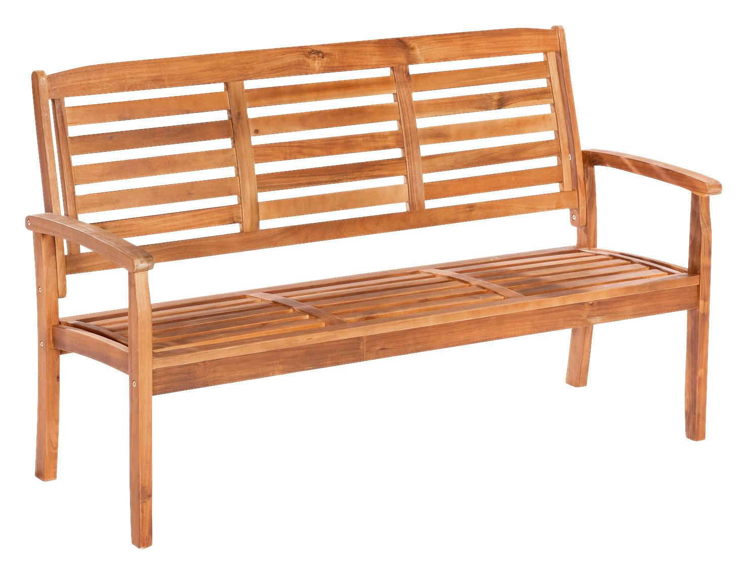 Gartenbank Echtholz 3-sitzer Paraiba Mit Rückenlehne - Akaziefarben, ROMANTIK / LANDHAUS, Holz (161/92/62cm) - Gardenson