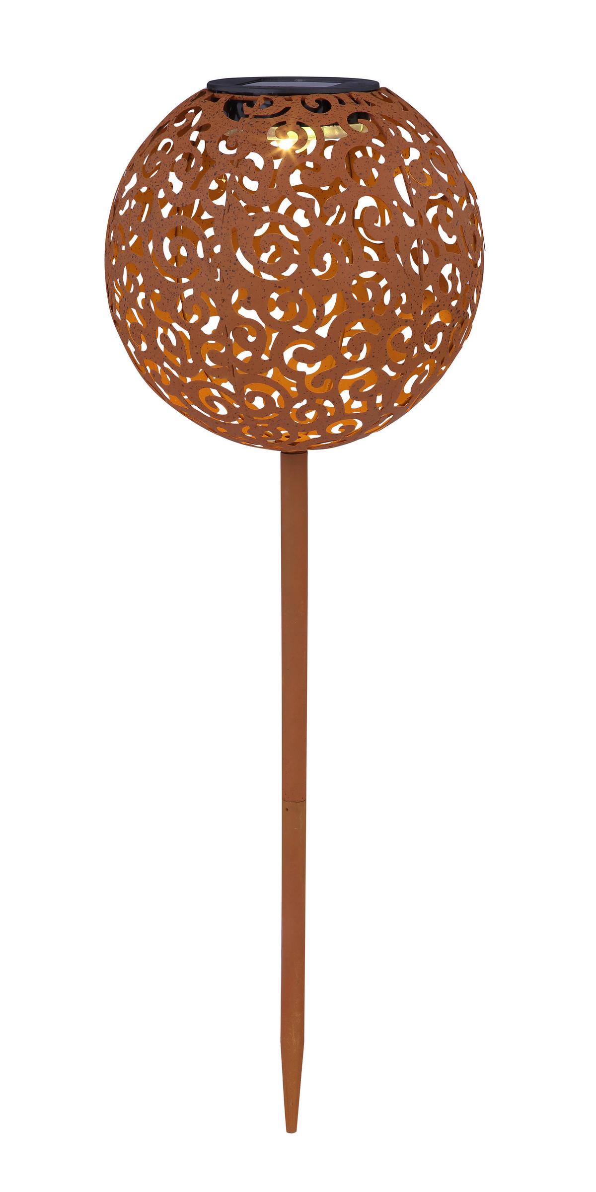 Solarleuchte Schwarz/Rost Solar 1xled Warmweiß H: 54 cm - Rostfarben/Schwarz, Basics, Metall (18,5/54cm) - Globo