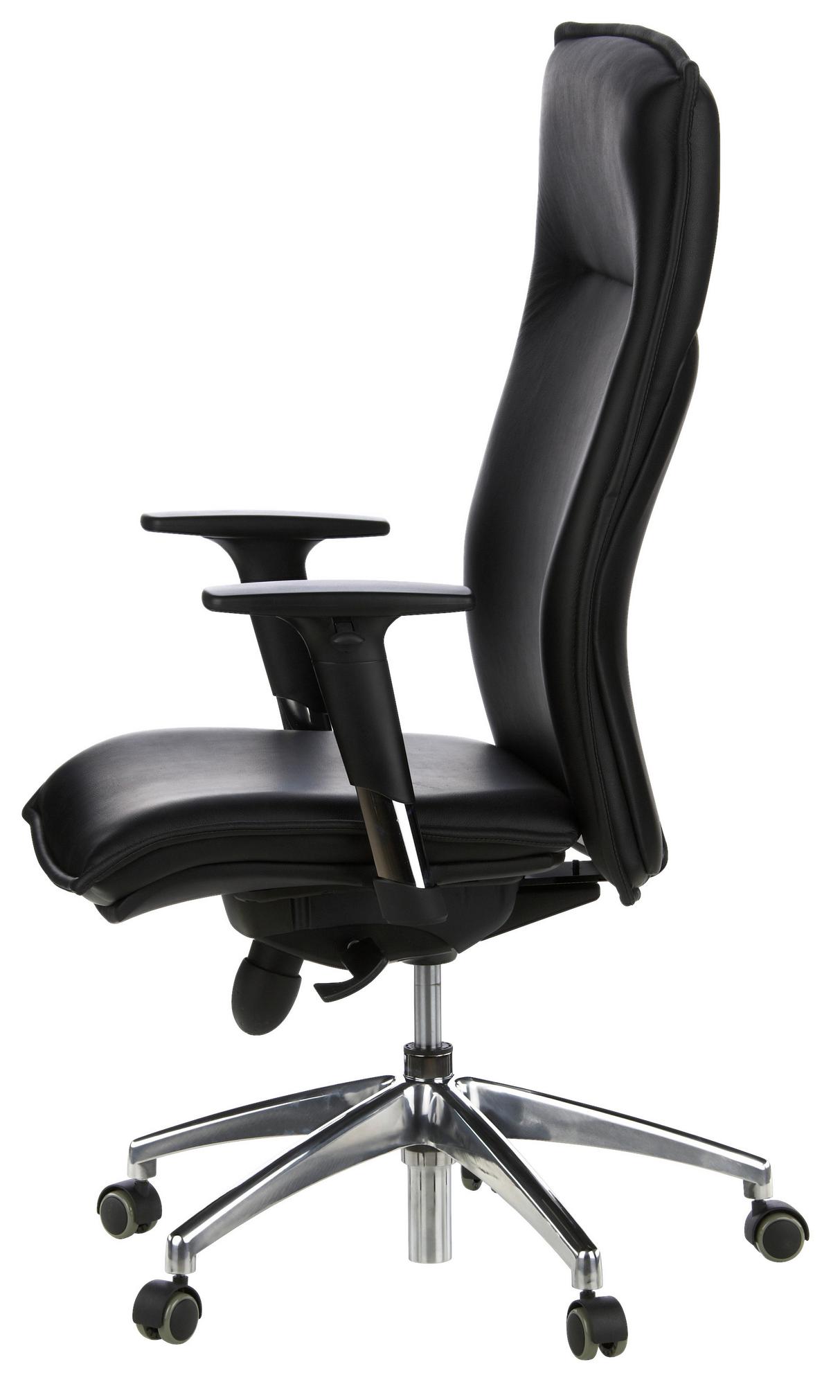 Drehstuhl Murano 20 Schwarz - Alufarben/Schwarz, MODERN, Leder/Kunststoff (59/133/52cm) - MID.YOU