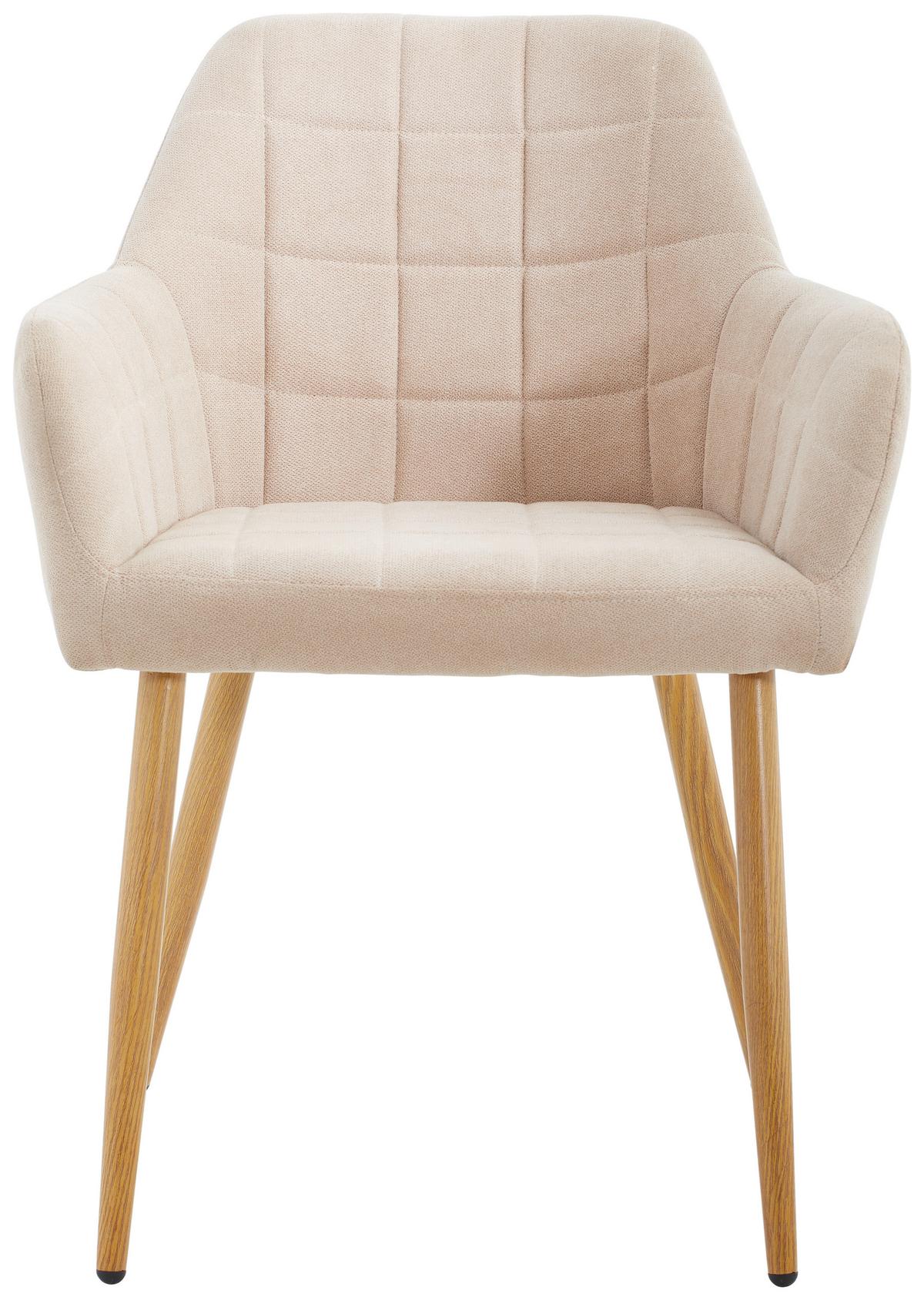 Armlehnstuhl Drops Hellbraun B: 57 Cm - Hellbraun/Eichefarben, MODERN, Textil/Metall (57/82/60cm) - MID.YOU