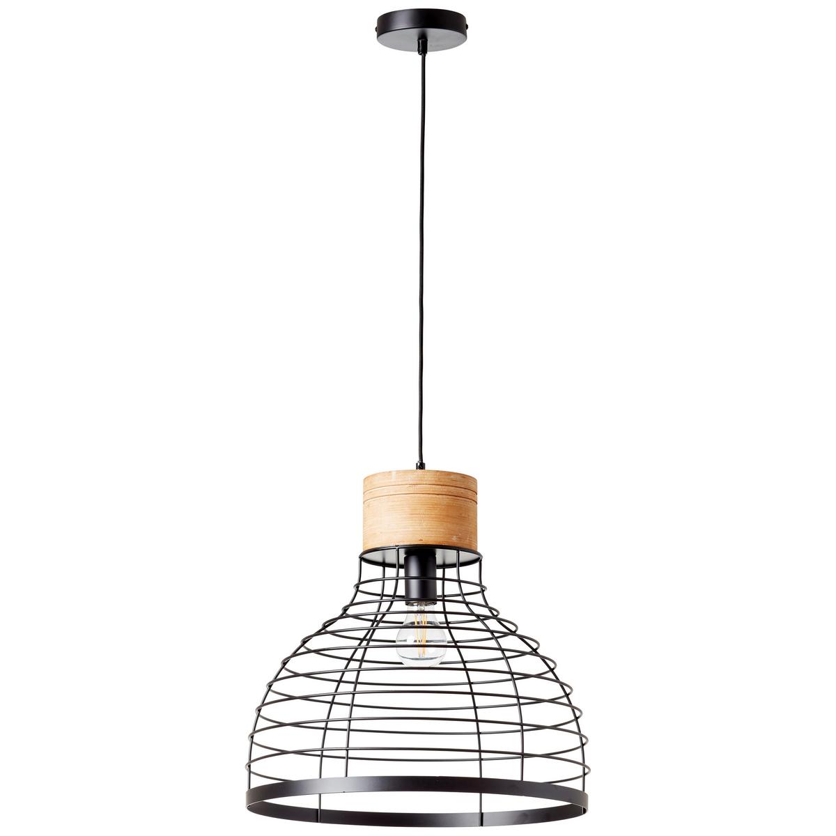 Pendelleuchte 99560/76 Avia - Schwarz, Natur, Holz/Metall (47/135cm) - Brilliant