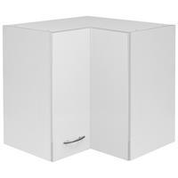 Horní rohová skřiňka WITO - bílá/barvy nerez oceli, kompozitní dřevo/plast (60/54,8/32cm) - MID.YOU