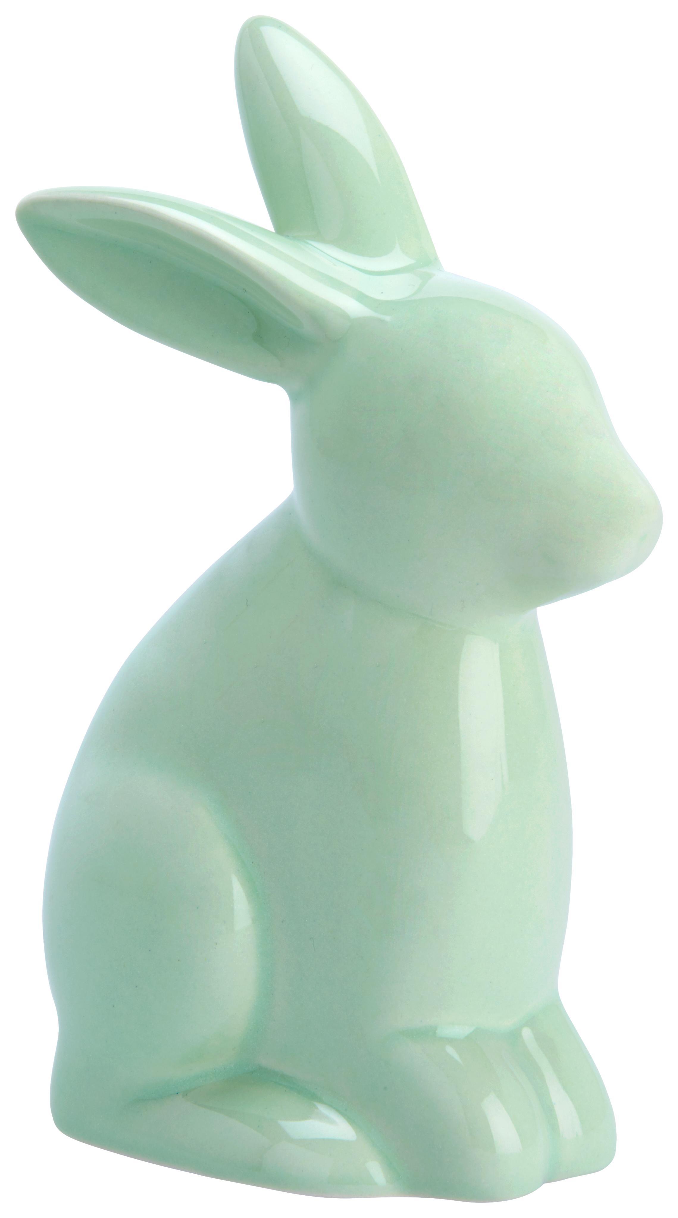 Dekorační Zajíc Hase I - mátově zelená, Basics, keramika (11,2/6/16cm)