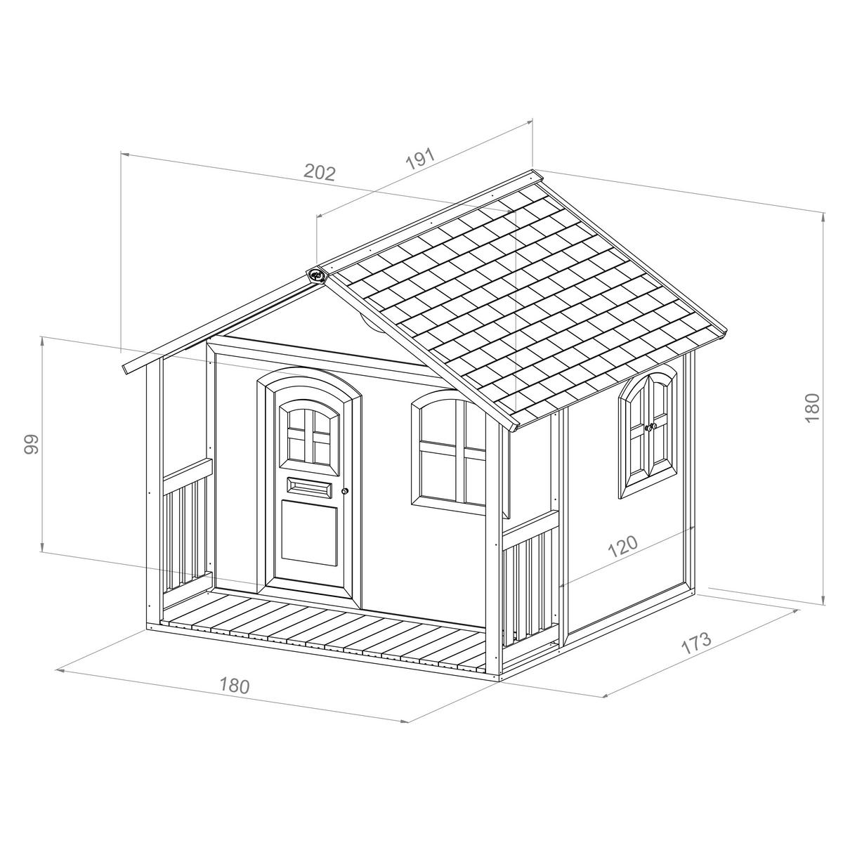 Spielhaus Milan Aus Zedernholz - Braun/Weiß, Basics, Holz (202/180/191cm) - Ambia Garden