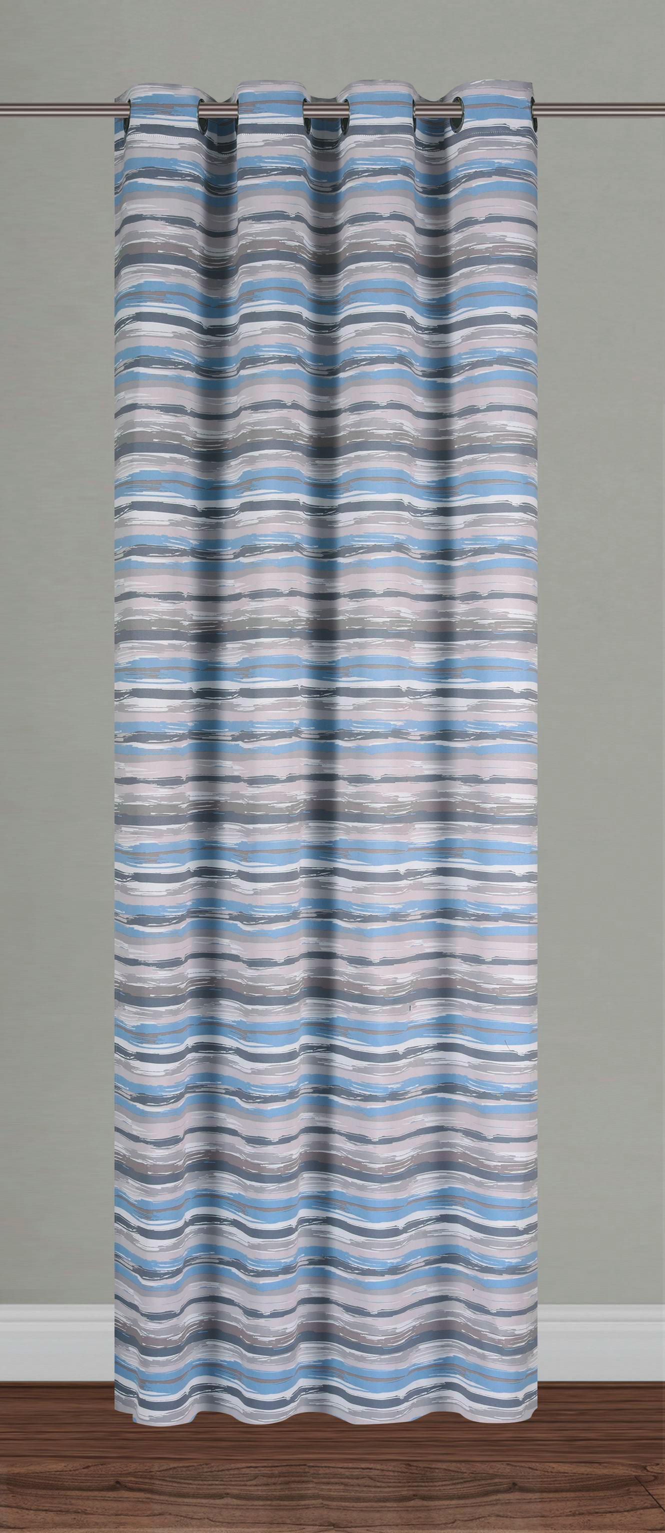 Készfüggöny Uta - Kék, romantikus/Landhaus, Textil (140/245cm) - James Wood