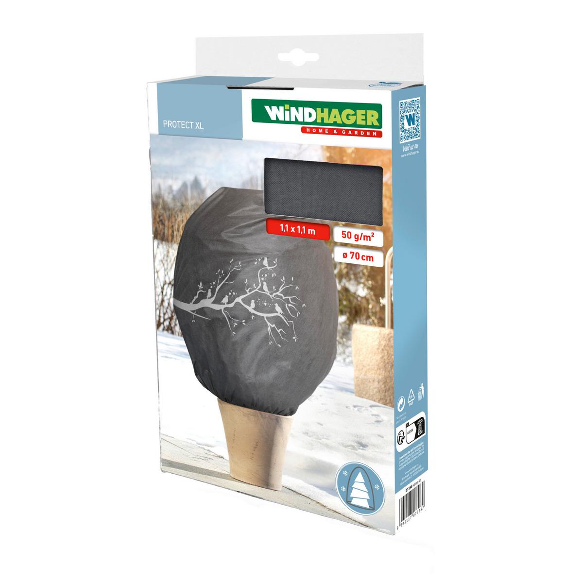 Winterdekorhaube Xl,110x110x50 Cm, Witterungsbeständig - Schwarz, Basics, Kunststoff (110/110/50cm) - Windhager