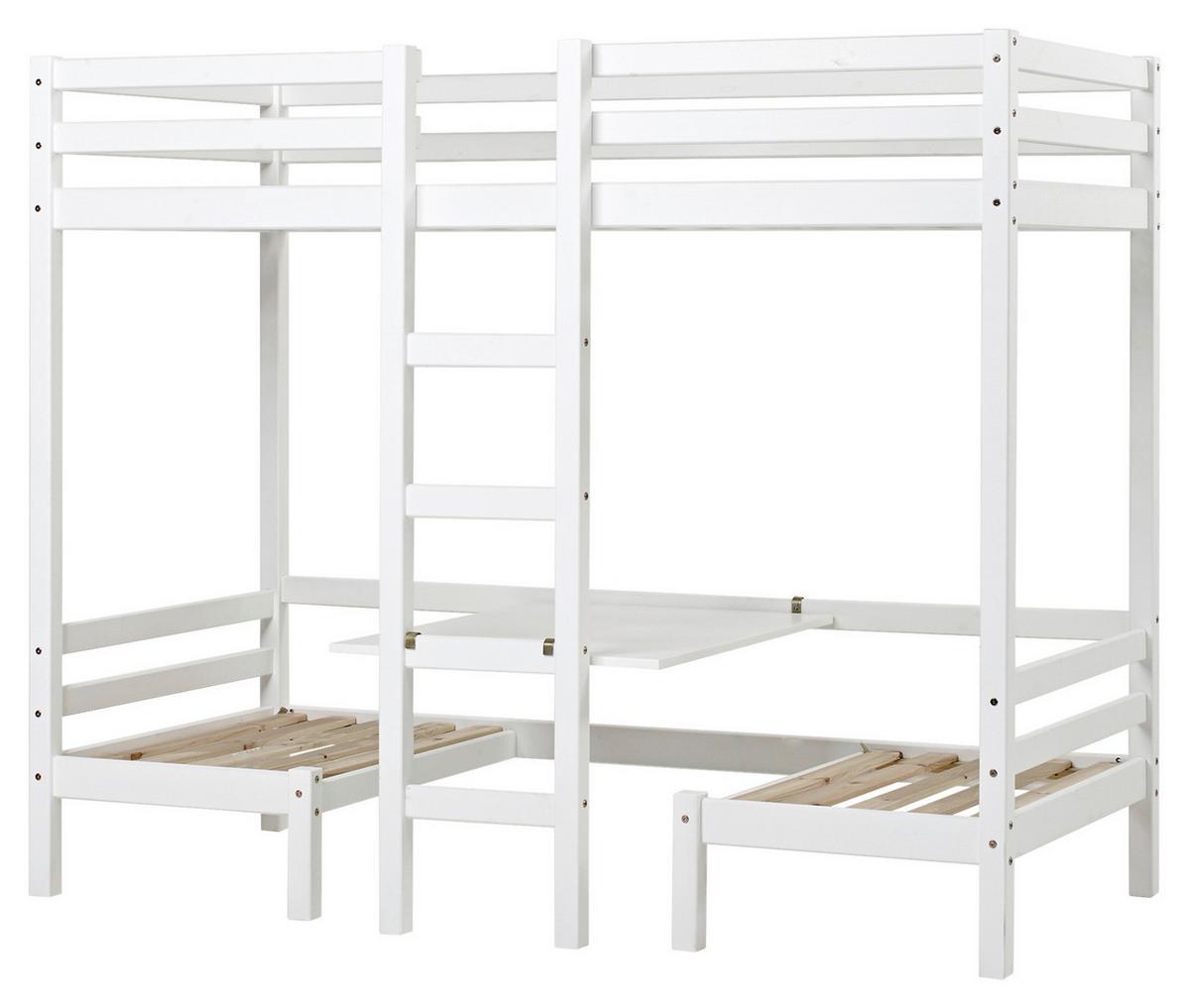 Etagenbett Eco Dream Jumbo Weiß, Lf: Ca. 90x200 Cm - Weiß, MODERN, Holz (90/200cm) - MID.YOU