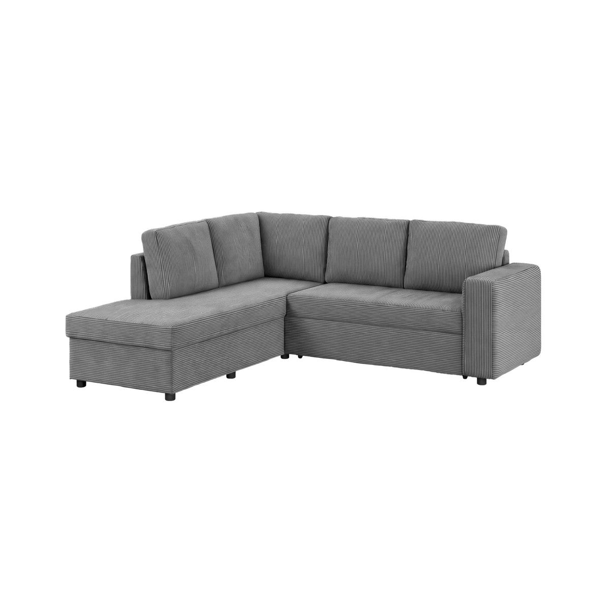 Ecksofa mit Schlaffunktion Toulouse anthrazit, 206x224cm - Anthrazit/Schwarz, Trend, Holz/Textil (206/224cm)