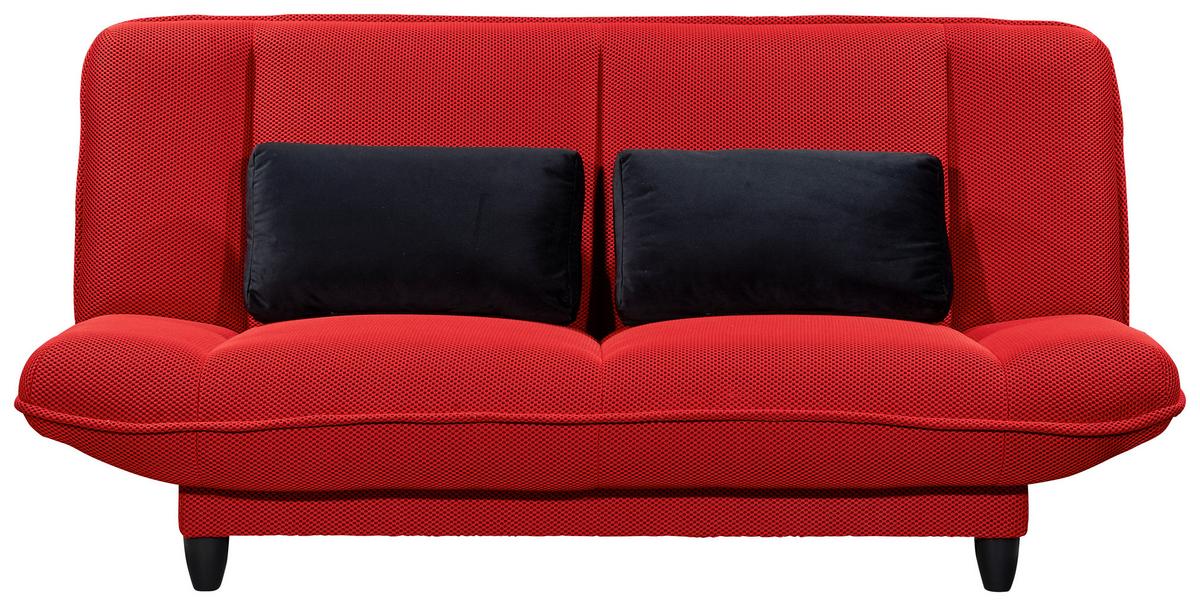 Schlafsofa Amalia Rot B: 200 cm - Rot/Schwarz, KONVENTIONELL, Textil (200/88/90cm) - MID.YOU