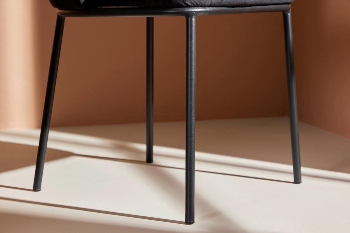 Stuhl Edina Schwarz B: 53 Cm - Schwarz, Design, Textil/Metall (53/77/60cm) - Livetastic