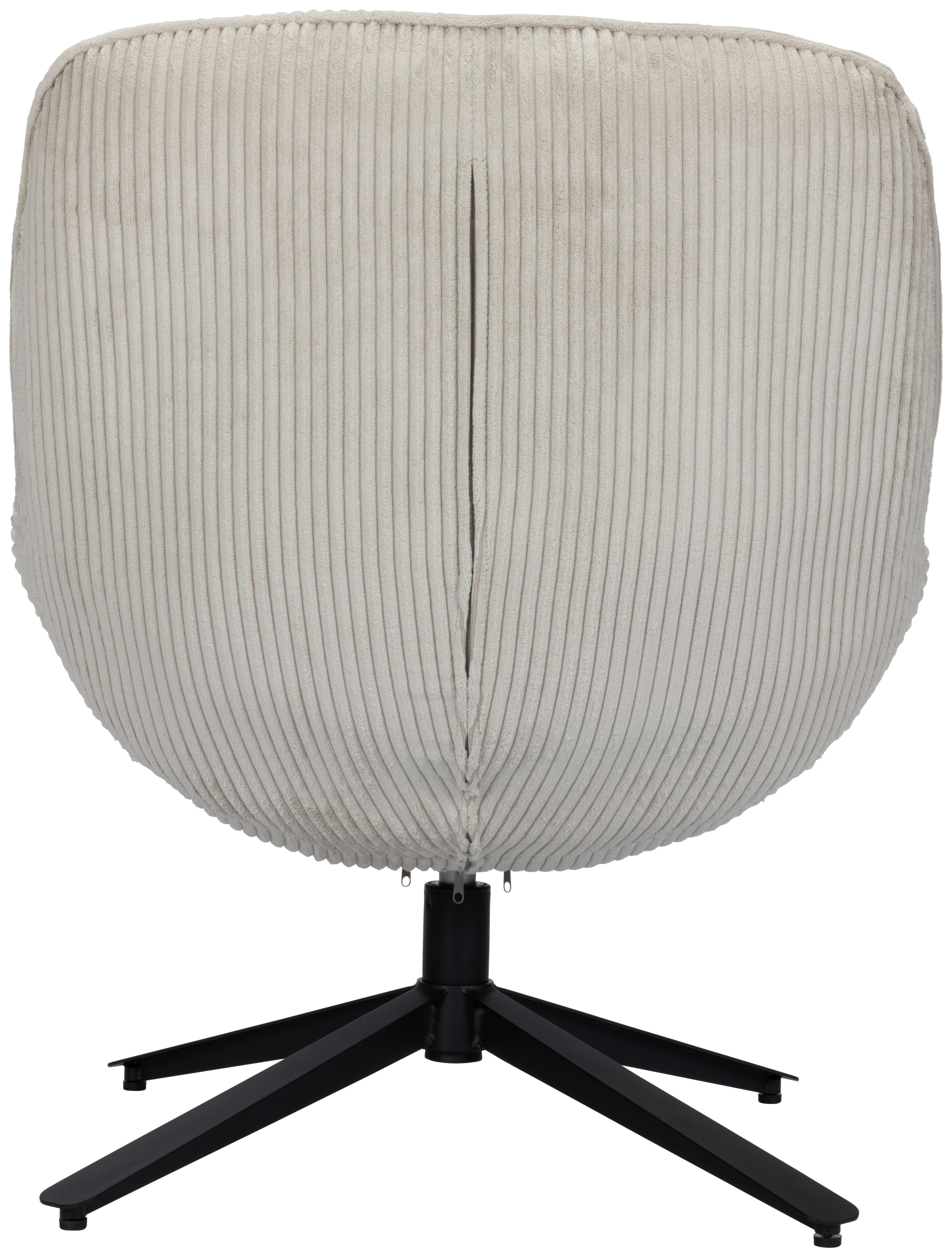 Relaxsessel Maro Hellgrau B: 66 cm - Hellgrau/Schwarz, Basics, Textil/Metall (66/76/75cm) - Livetastic