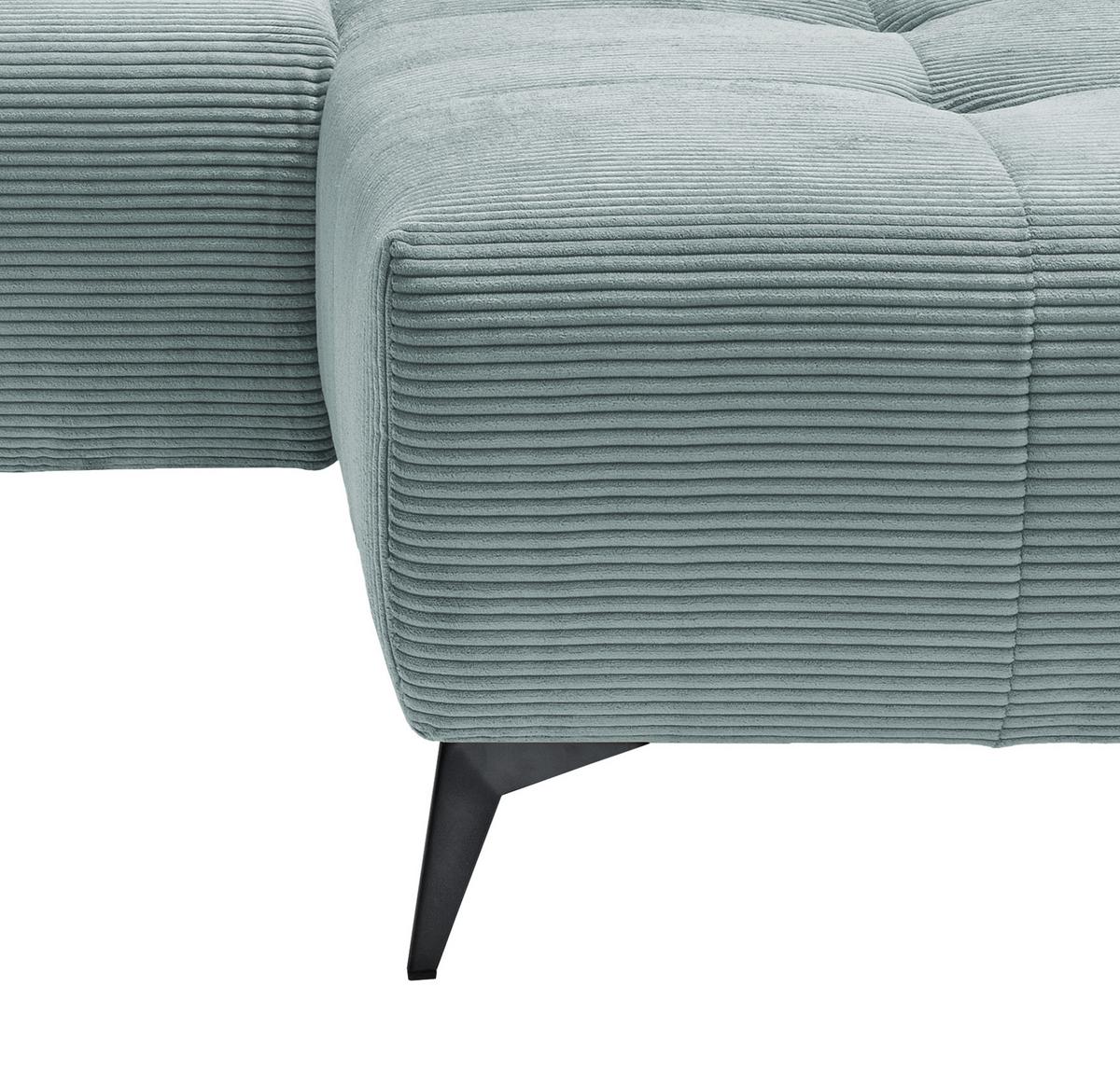 Ecksofa Mit Usb Anschluss Sano, Hellblau, S: 258x180 Cm - Schwarz/Hellblau, MODERN, Textil (258/180cm) - Livetastic