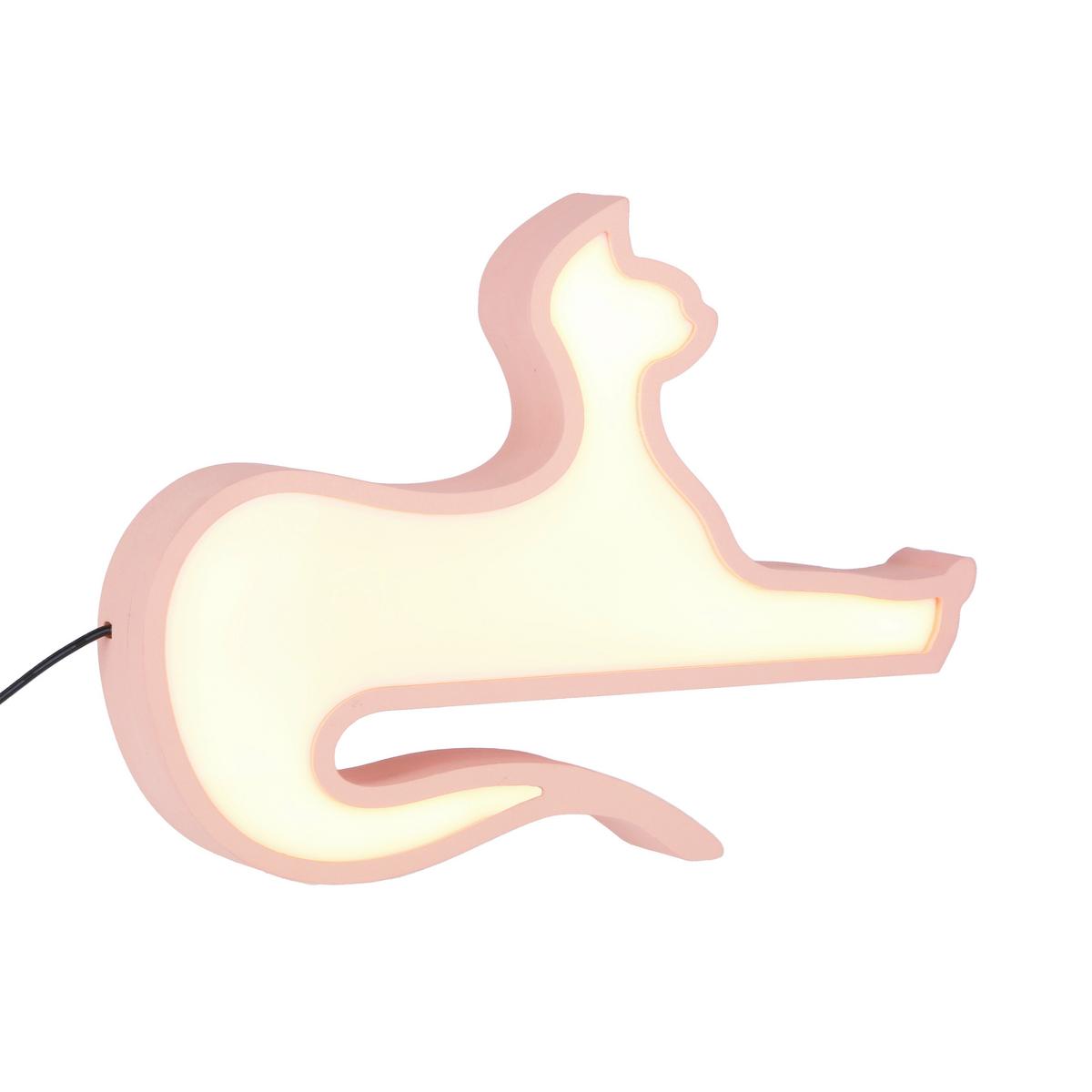 Kindertischleuchte 41-11824 Cat - Pink, Basics, Holzwerkstoff/Kunststoff (28.5/3.5/20.5cm)