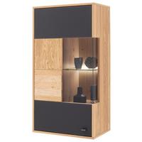 Hängevitrine Valencia B: 64 cm Anthrazit/Eiche - Eiche Bianco/Anthrazit, Design, Glas/Holz (64/119/37cm) - MID.YOU