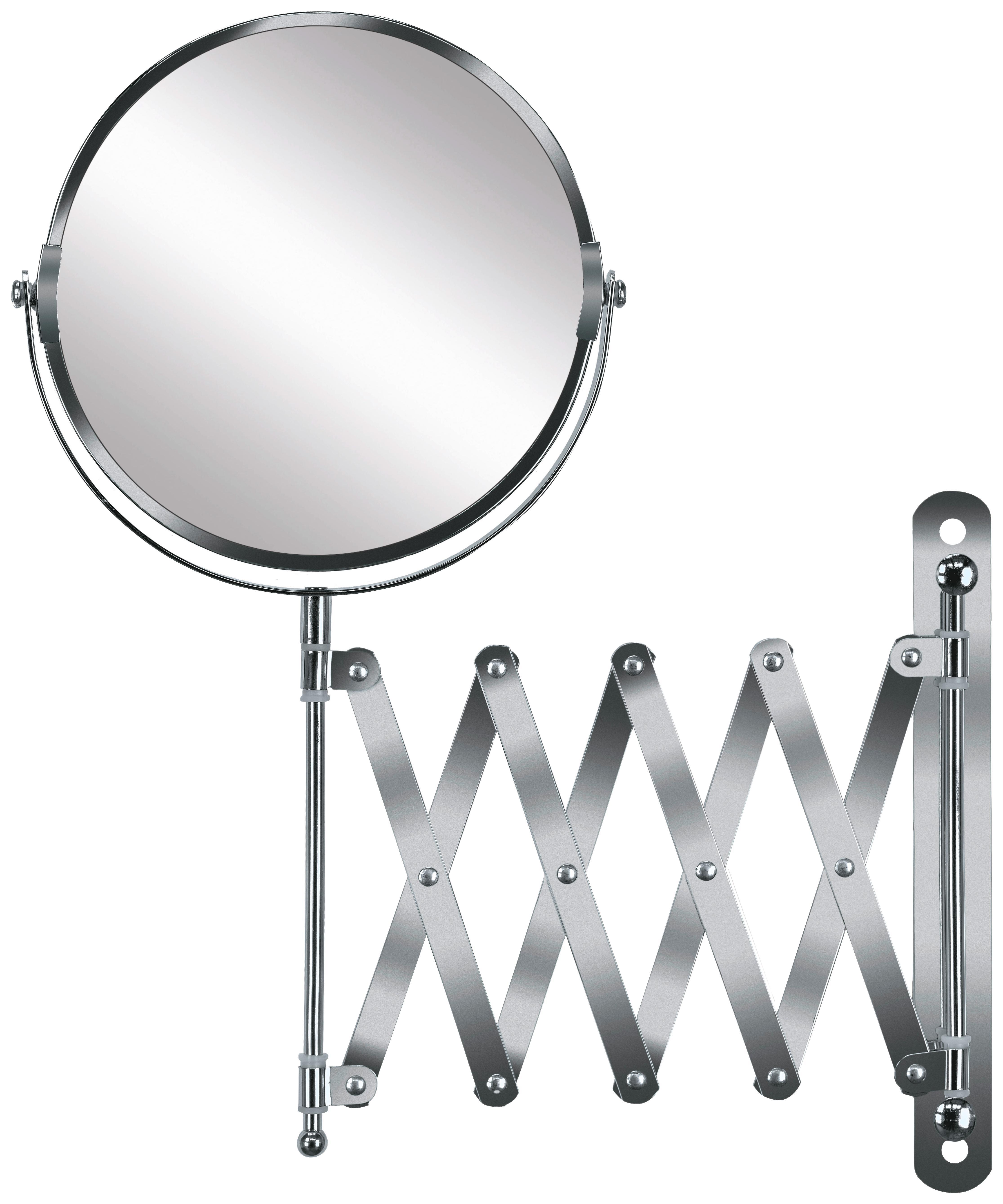 Kosmetikspiegel Move Mirror - Chromfarben/Silberfarben, MODERN, Glas/Metall (17cm) - Kleine Wolke