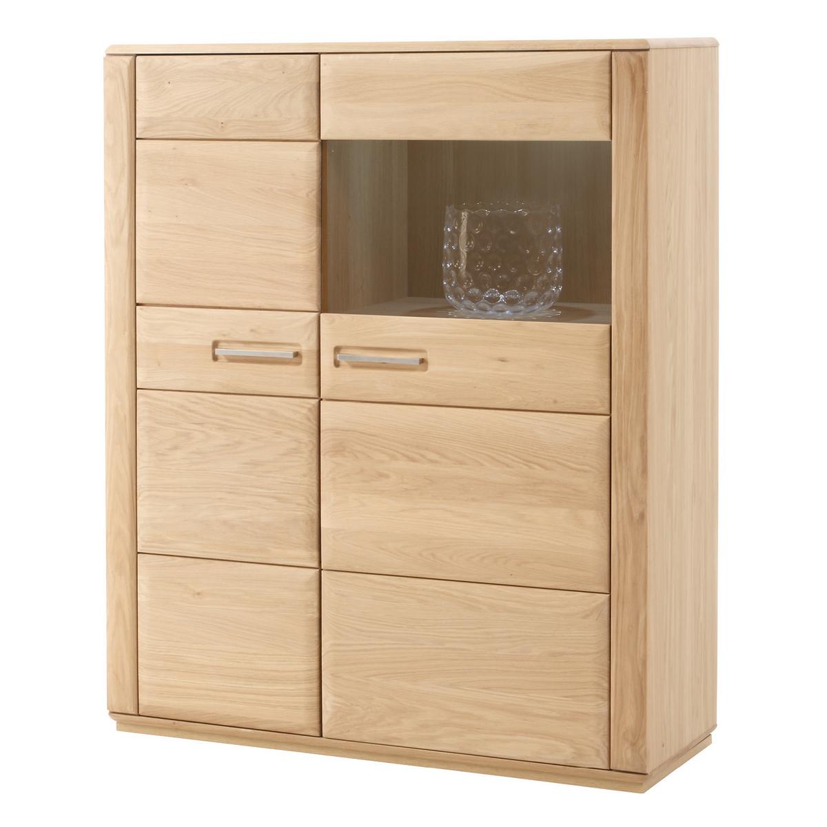 Wohnkombination 4-Tlg. Sena Eichefarben - Eichefarben, Design, Glas/Holz (357/209/51cm) - Livetastic