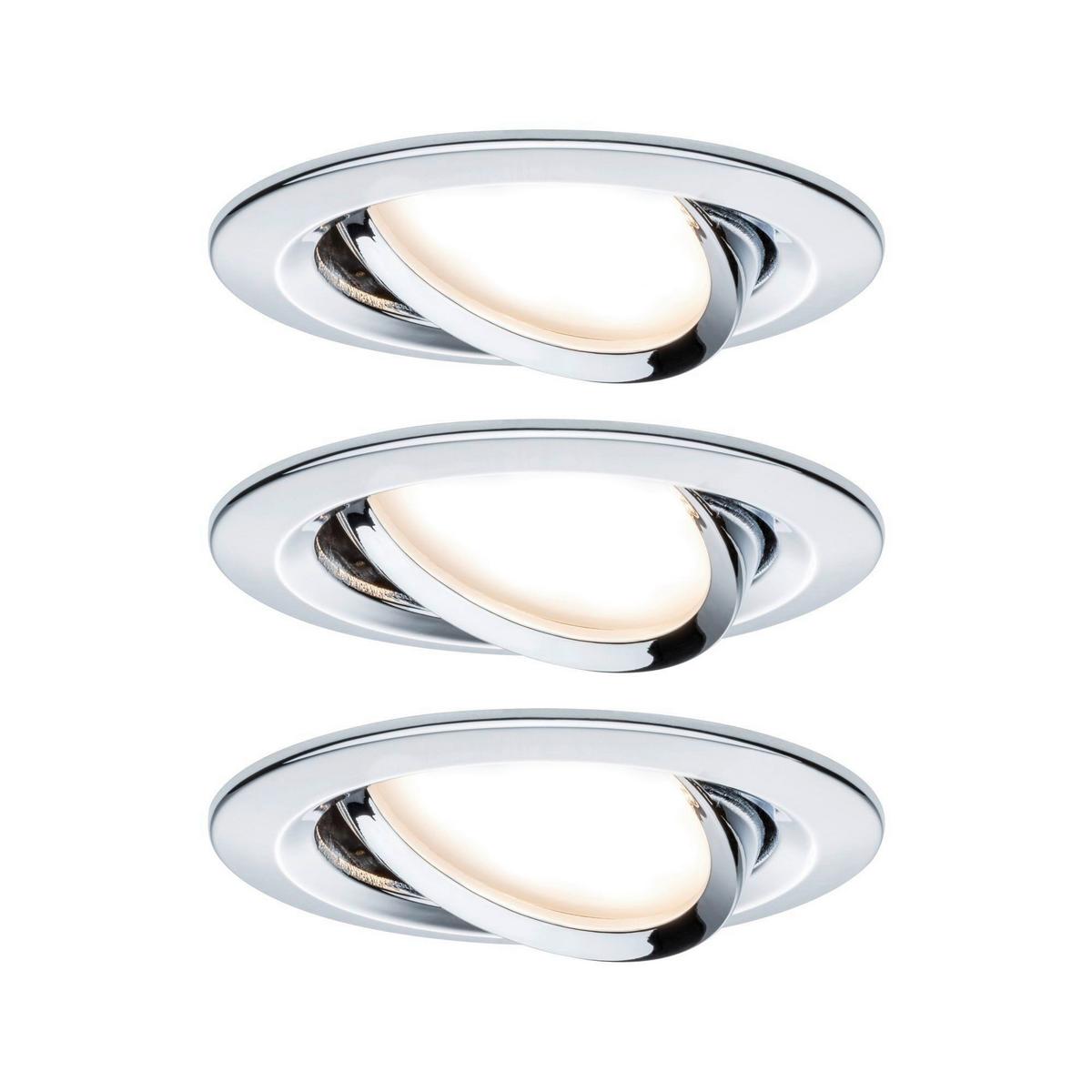 Deckenleuchte 3er-Set Ø 8,4 cm, dimmbar, Rund - Design (8,4cm) - Paulmann