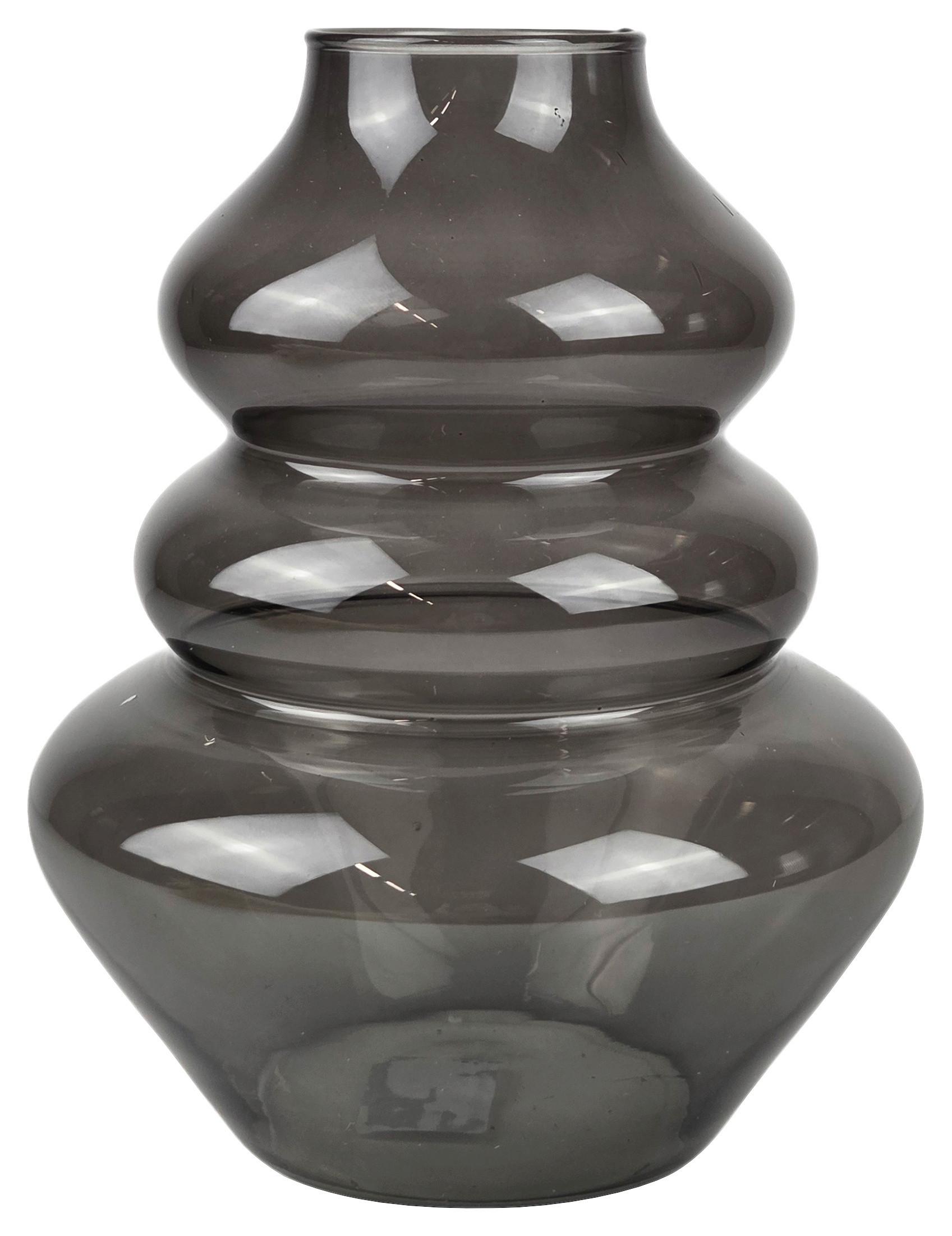 DEKOVASE ELLA - Grau, KONVENTIONELL, Glas (8-22/29cm) - Luca Bessoni
