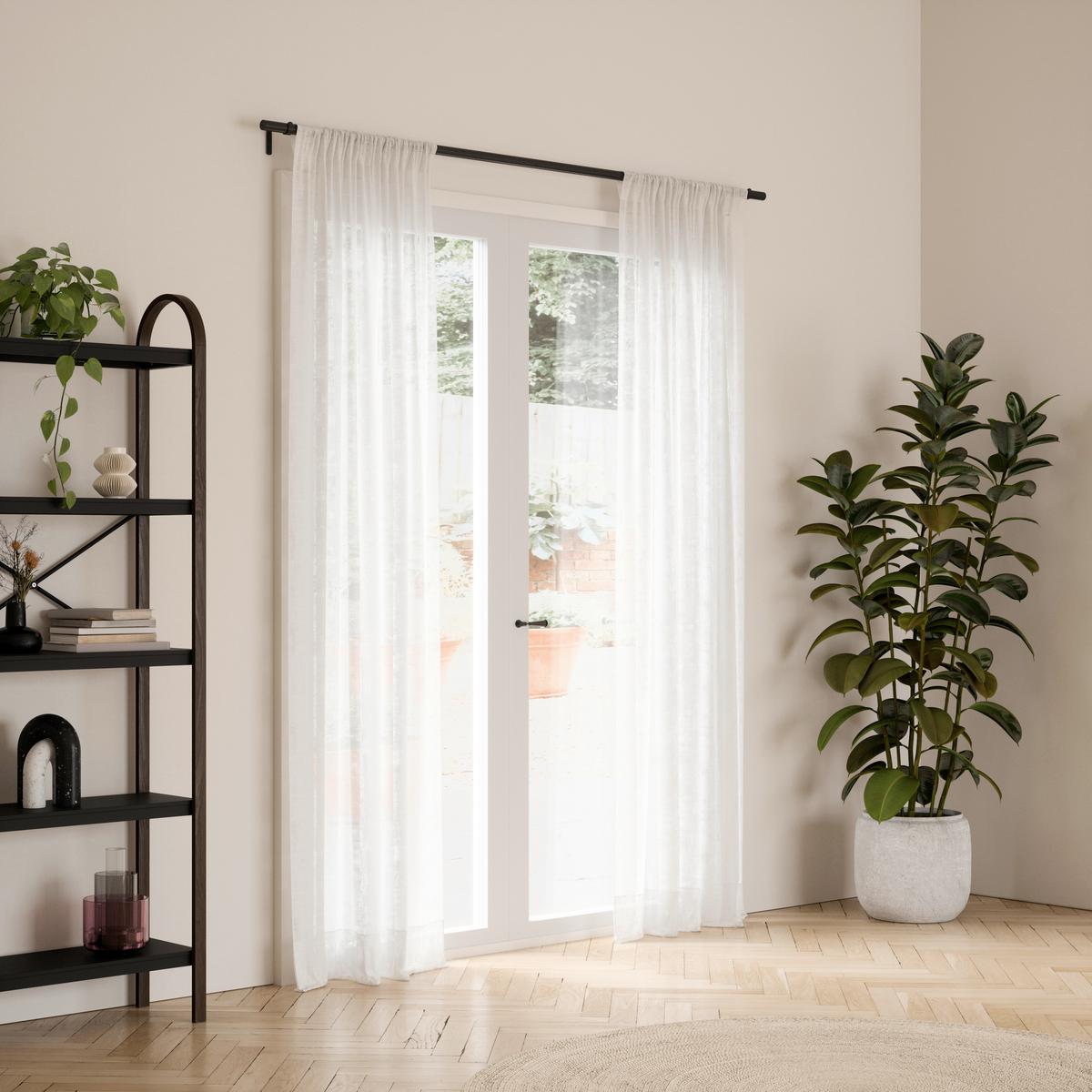 Vorhangstangenset Zen Schwarz L: 81-163 cm - Schwarz, KONVENTIONELL, Kunststoff/Metall (81-163cm) - Umbra