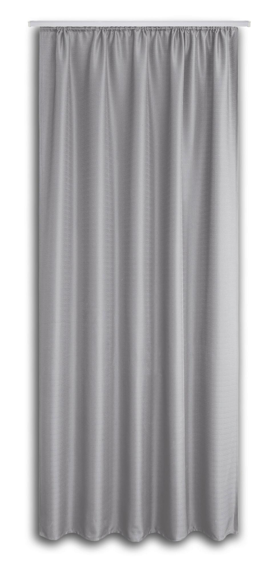 Készfüggöny Kb. 135/245cm - ezüst, Konventionell, textil (135/245cm) - Ondega