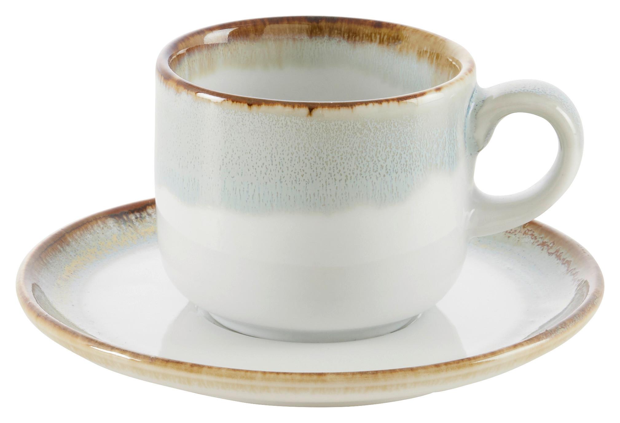 Šálek a podšálek na espresso SATURN - zelená, Moderní, keramika - Mömax