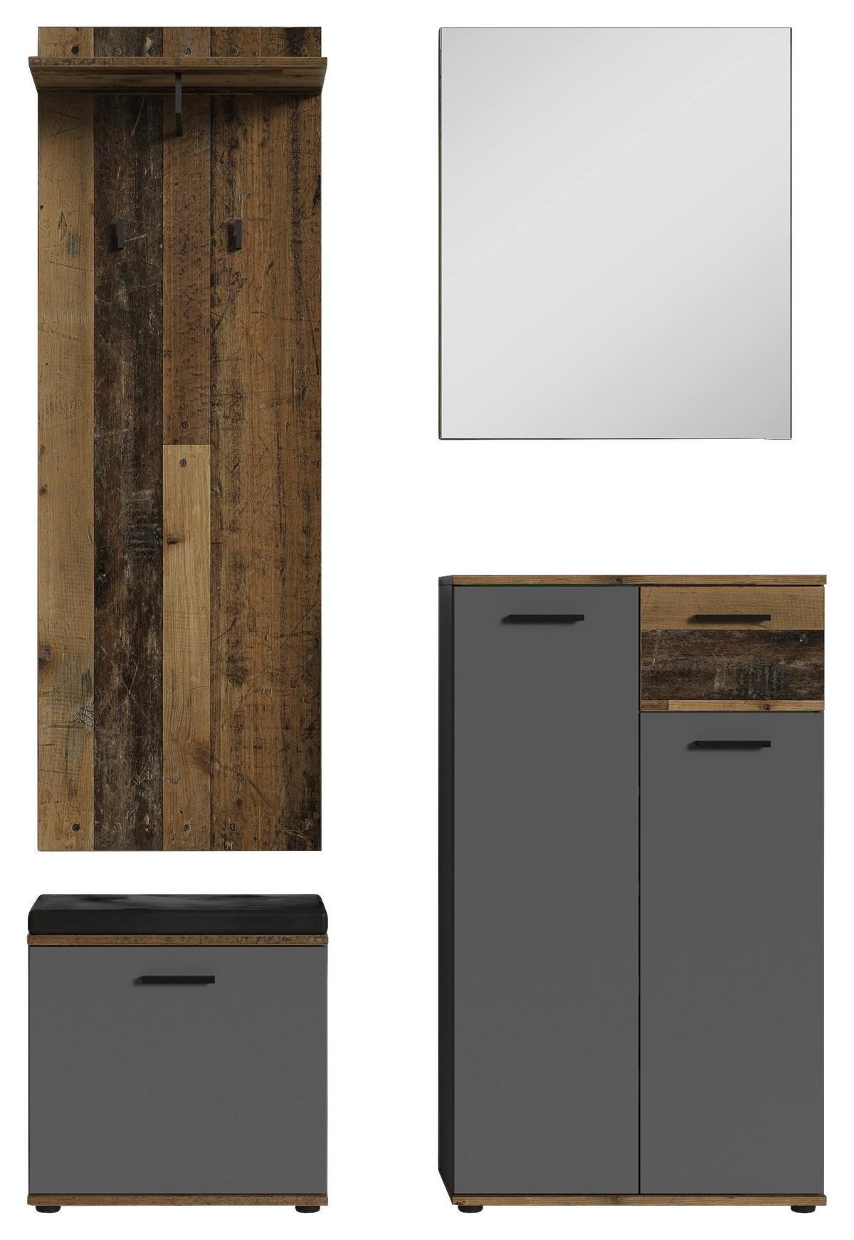 Wandpaneel Jakob Alteiche Dekor/Schwarz B: 48cm - Alteiche/Schwarz, LIFESTYLE, Holzwerkstoff (48/140/28cm) - MID.YOU