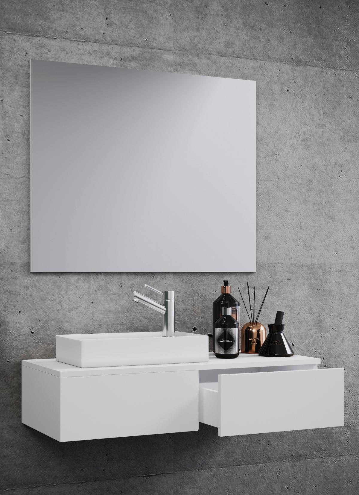 Badezimmer Gudas Weiß B: 85 Cm - Weiß, MODERN, Keramik/Holzwerkstoff (85cm) - MID.YOU