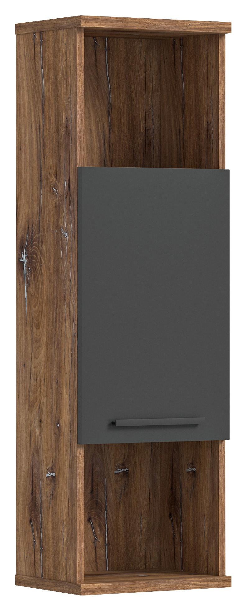 Midischrank Bad Ramon Bxh 35x112 Cm Grau - MODERN, Holzwerkstoff (35/112/25cm) - MID.YOU
