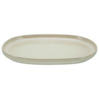 Servierplatte Aus Steingut, Uno B: 33 cm, Sandfarben, Oval - Sandfarben, Basics, Keramik - Creatable