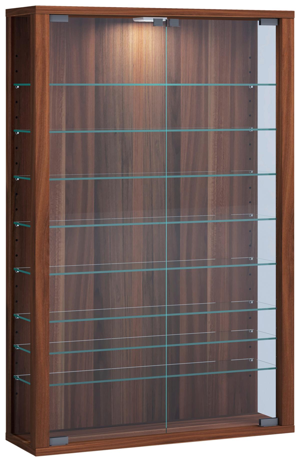Vitrine Vitrosa Nussbaumfarben Dekor B: 59 Cm - Nussbaumfarben/Schwarz, Design, Glas/Holzwerkstoff (59/91/18cm) - MID.YOU