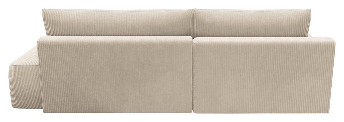 Eckschlafsofa Prag, Creme S: 167x253 cm - Creme/Schwarz, MODERN, Textil (167/253cm) - Trendmanufaktur
