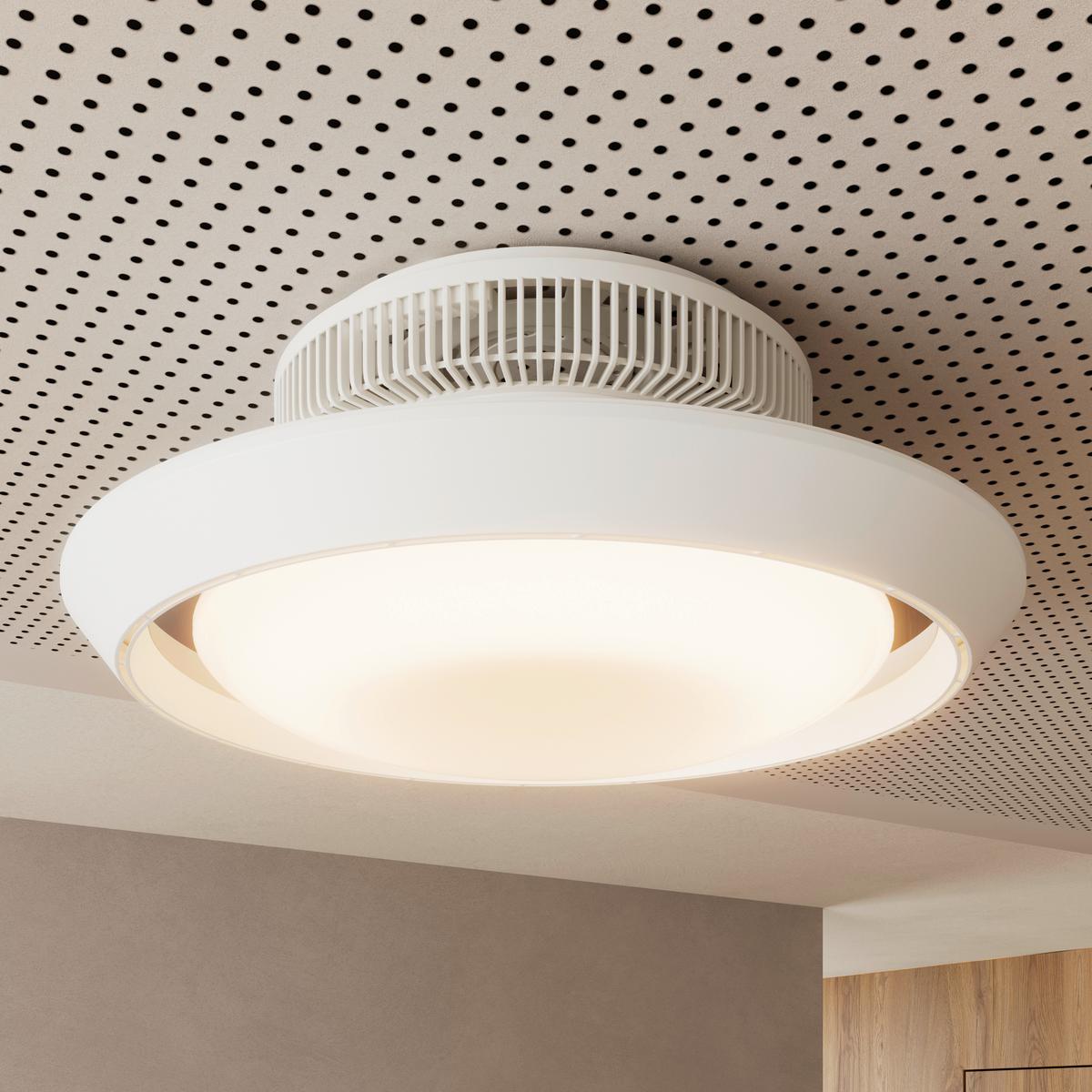 DECKENVENTILATOR CAROLIN - Chromfarben/Weiß, Basics, Kunststoff (42/18cm) - Luca Bessoni