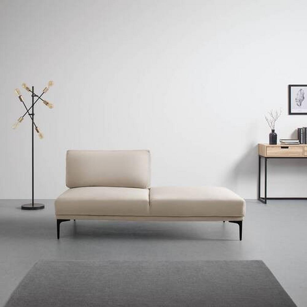 Lenoška TESSA béžová - černá/béžová, Moderní, kov/textil (180,5/82,5/88,5cm) - Bessagi Home