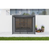 Lamellenwand 93cm Für Pergola 3x3,6/4/6m,bxh:ca.92,7x225,8cm - Anthrazit, Basics, Metall (92,7/225,8/5cm) - Gardenson