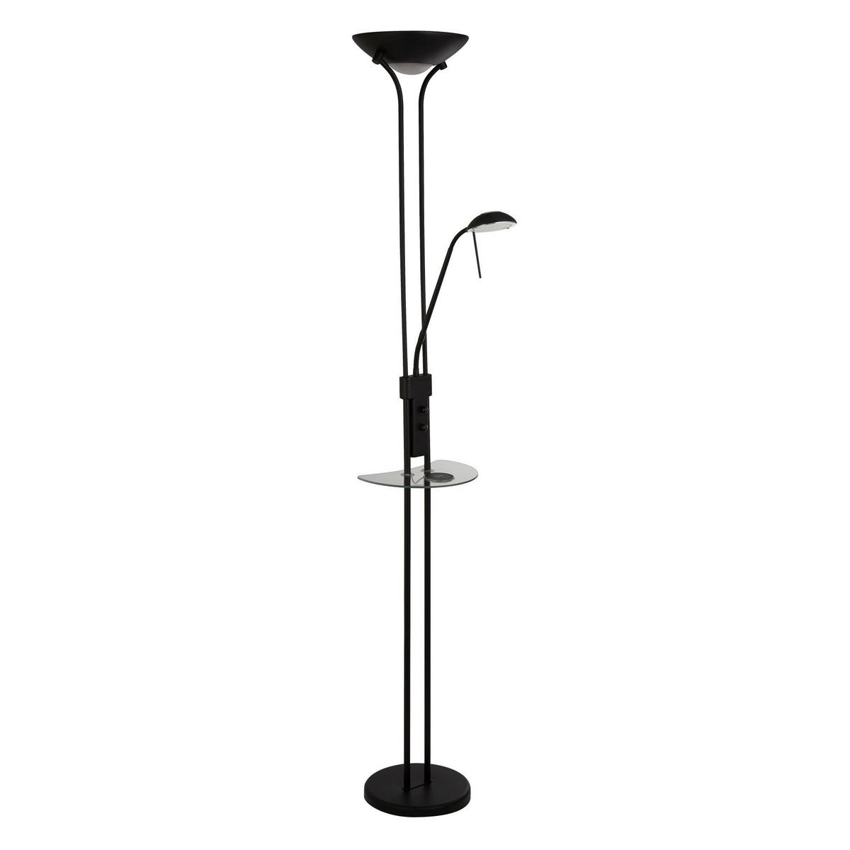 LED-Stehleuchte Eu32019bk - Schwarz, Basics, Glas/Metall (25.4/29/177cm)