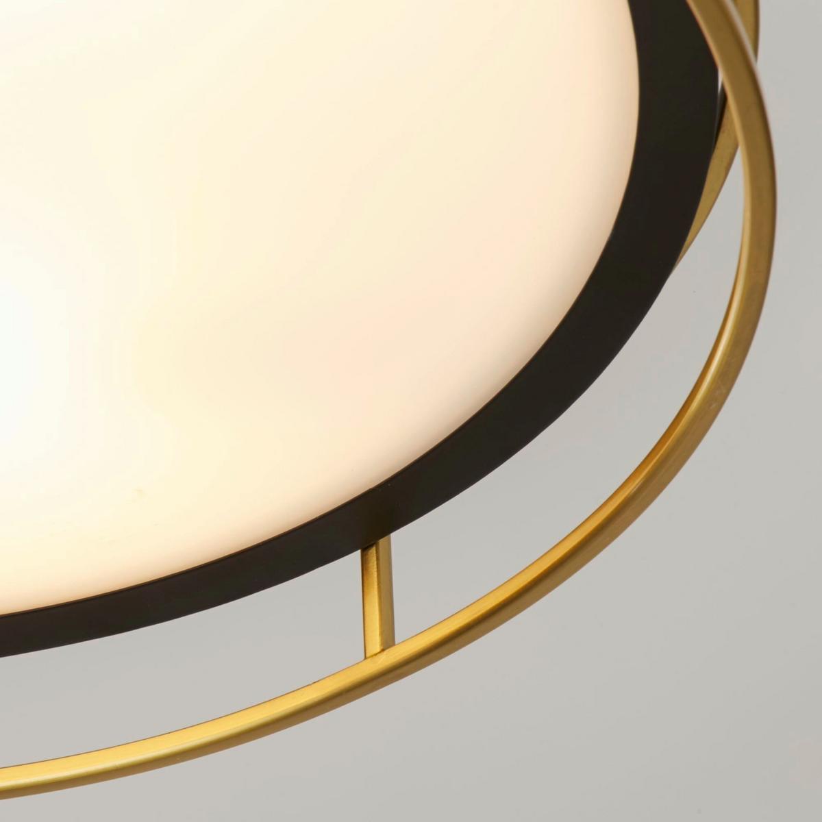 Deckenleuchte 62013-3pb - Schwarz, Design, Glas/Metall (40/9.5cm)