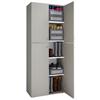 Schuhschrank Lona Grau Dekor 4-Türig Hoch B: 70 cm - Schwarz/Grau, KONVENTIONELL, Holzwerkstoff (70/182/37cm) - MID.YOU