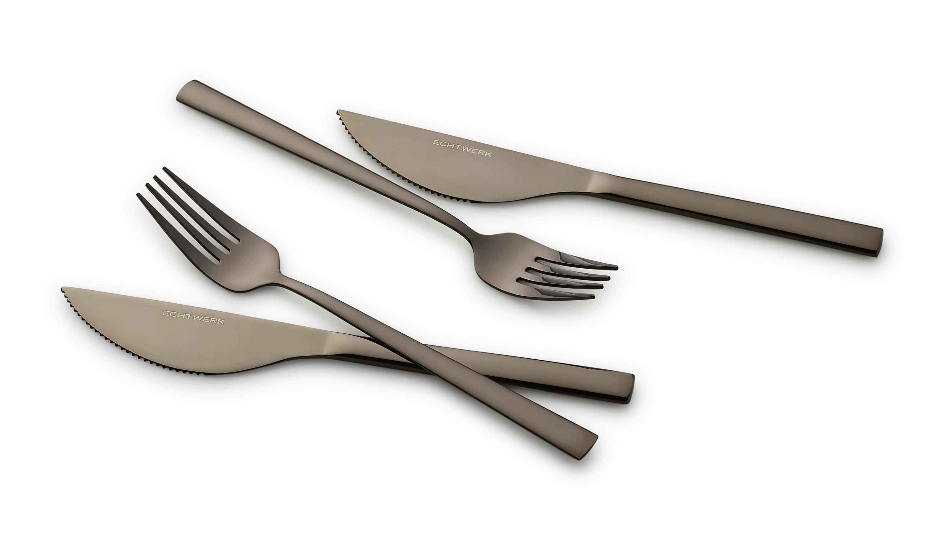 Pizzabesteck 4-Teilig für 2 Personen - Schwarz, Basics, Metall (23cm) - Echtwerk