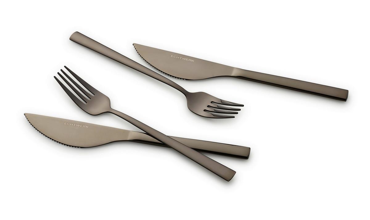 Pizzabesteck 4-teilig Für 2 Personen - Schwarz, Basics, Metall (23cm) - Echtwerk